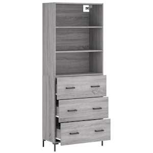 Skříň highboard šedá sonoma 69,5 x 34 x 180 cm kompozitní dřevo - obrázek 4