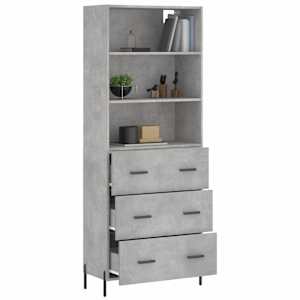 Skříň highboard betonově šedá 69,5x34x180 cm kompozitní dřevo - obrázek 3