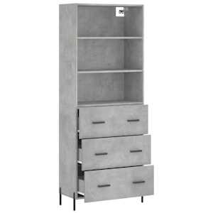 Skříň highboard betonově šedá 69,5x34x180 cm kompozitní dřevo - obrázek 4