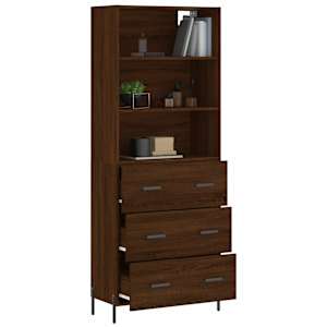 vidaXL Highboard Braun Eichen-Optik 69,5x34x180 cm Holzwerkstoff