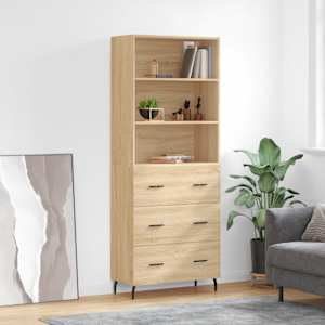 Skříň highboard dub sonoma 69,5 x 34 x 180 cm kompozitní dřevo - obrázek 1