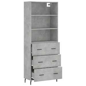 Skříň highboard betonově šedá 69,5x34x180 cm kompozitní dřevo - obrázek 4