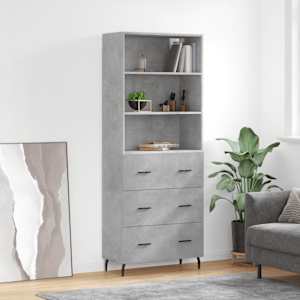 Skříň highboard betonově šedá 69,5x34x180 cm kompozitní dřevo - obrázek 1