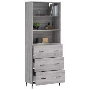 Skříň highboard šedá sonoma 69,5 x 34 x 180 cm kompozitní dřevo - obrázek 3