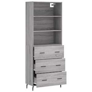 Skříň highboard šedá sonoma 69,5 x 34 x 180 cm kompozitní dřevo - obrázek 4