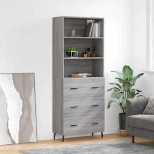 Skříň highboard šedá sonoma 69,5 x 34 x 180 cm kompozitní dřevo - obrázek 1