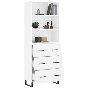 Skříň highboard bílá 69,5 x 34 x 180 cm kompozitní dřevo - obrázek 3