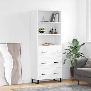 Skříň highboard bílá 69,5 x 34 x 180 cm kompozitní dřevo - obrázek 1
