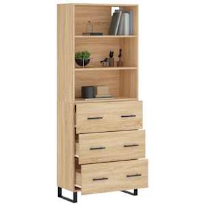 Skříň highboard dub sonoma 69,5 x 34 x 180 cm kompozitní dřevo - obrázek 3