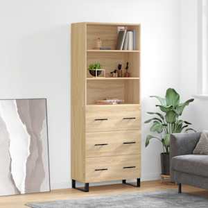 Skříň highboard dub sonoma 69,5 x 34 x 180 cm kompozitní dřevo - obrázek 1