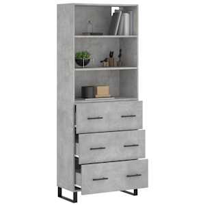 Skříň highboard betonově šedá 69,5x34x180 cm kompozitní dřevo - obrázek 3