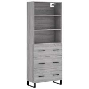 Skříň highboard šedá sonoma 69,5 x 34 x 180 cm kompozitní dřevo - obrázek 2