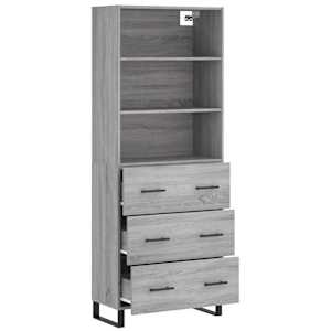Skříň highboard šedá sonoma 69,5 x 34 x 180 cm kompozitní dřevo - obrázek 4