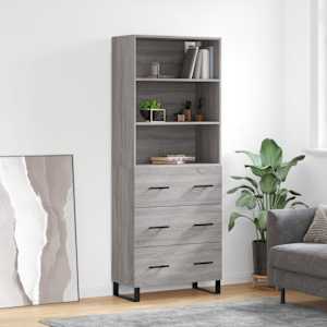 Skříň highboard šedá sonoma 69,5 x 34 x 180 cm kompozitní dřevo - obrázek 1