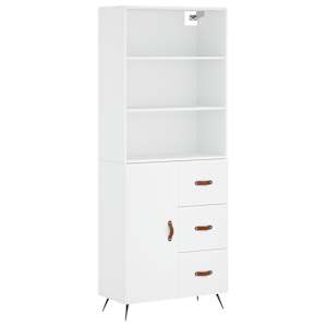 Skříň highboard bílá 69,5 x 34 x 180 cm kompozitní dřevo - obrázek 2