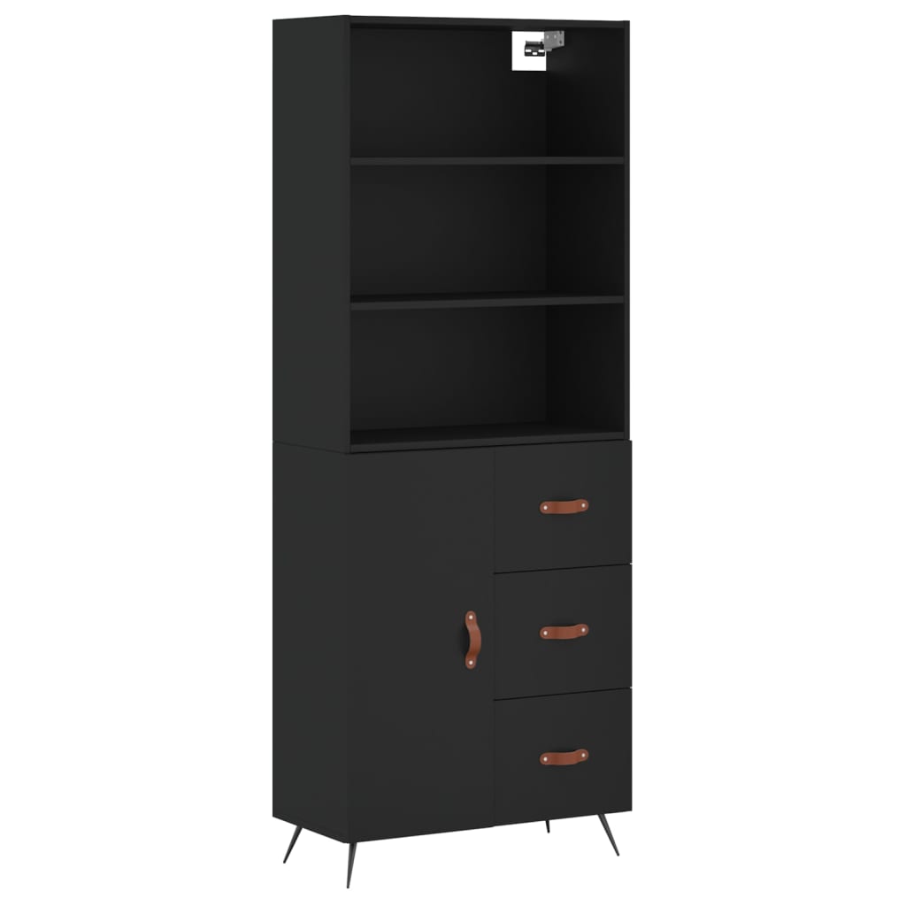 vidaXL Skříň highboard černá 69,5 x 34 x 180 cm kompozitní dřevo