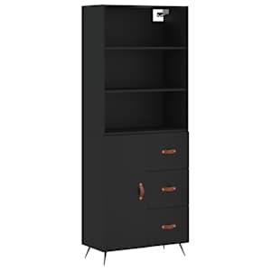Skříň highboard černá 69,5 x 34 x 180 cm kompozitní dřevo - obrázek 2