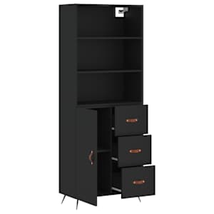Skříň highboard černá 69,5 x 34 x 180 cm kompozitní dřevo - obrázek 4