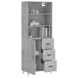 Skříň highboard betonově šedá 69,5x34x180 cm kompozitní dřevo - obrázek 3
