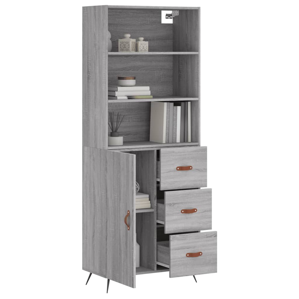 Thumbnail - vidaXL Highboard Grau Sonoma 69,5x34x180 cm Holzwerkstoff