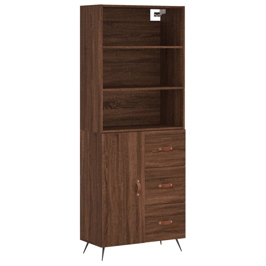 vidaXL Skříň highboard hnědý dub 69,5 x 34 x 180 cm kompozitní dřevo