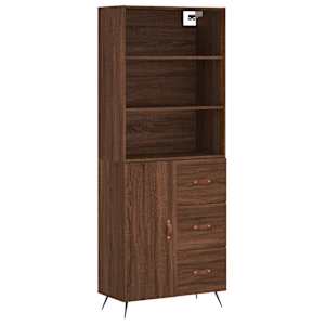 Skříň highboard hnědý dub 69,5 x 34 x 180 cm kompozitní dřevo - obrázek 2