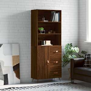 Skříň highboard hnědý dub 69,5 x 34 x 180 cm kompozitní dřevo - obrázek 1