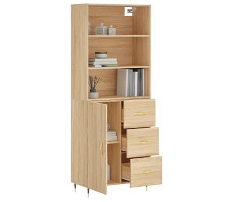 vidaXL Highboard Sonoma Oak 69.5x34x180 cm Engineered Wood