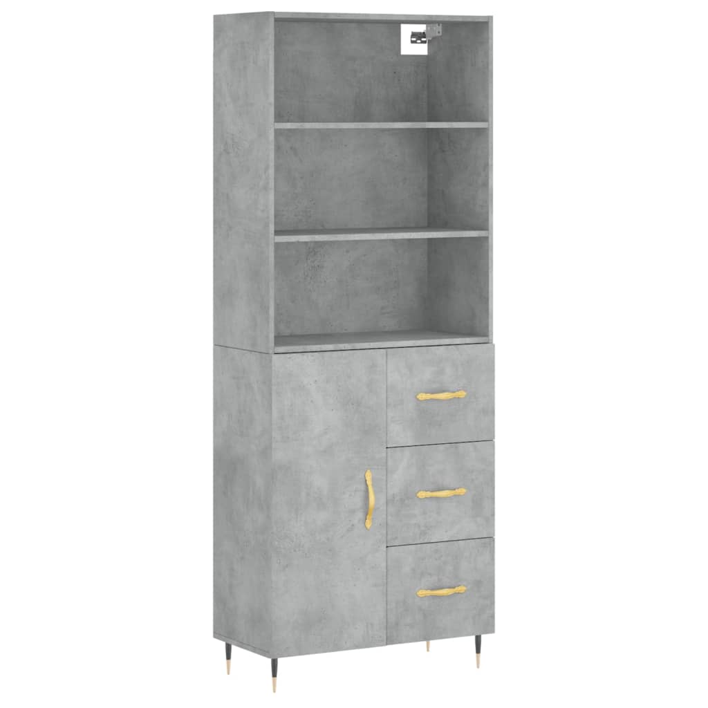 vidaXL Skříň highboard betonově šedá 69,5x34x180 cm kompozitní dřevo