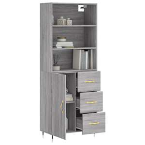 Skříň highboard šedá sonoma 69,5 x 34 x 180 cm kompozitní dřevo - obrázek 3