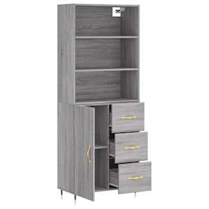 Skříň highboard šedá sonoma 69,5 x 34 x 180 cm kompozitní dřevo - obrázek 4