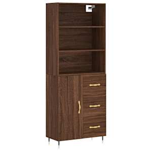 Skříň highboard hnědý dub 69,5 x 34 x 180 cm kompozitní dřevo - obrázek 2