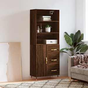 Skříň highboard hnědý dub 69,5 x 34 x 180 cm kompozitní dřevo