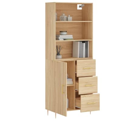 vidaXL Ντουλάπι Sonoma δρυς 69,5 x 34 x 180 εκ. από Επεξεργασμένο Ξύλο