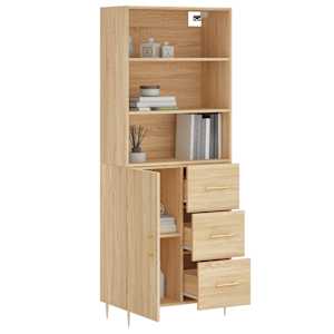 vidaXL Ντουλάπι Sonoma δρυς 69,5 x 34 x 180 εκ. από Επεξεργασμένο Ξύλο