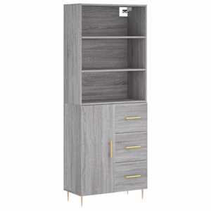 Skříň highboard šedá sonoma 69,5 x 34 x 180 cm kompozitní dřevo - obrázek 2