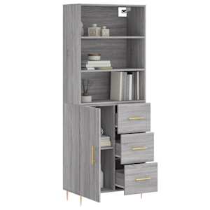 Skříň highboard šedá sonoma 69,5 x 34 x 180 cm kompozitní dřevo - obrázek 3