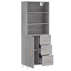 Skříň highboard šedá sonoma 69,5 x 34 x 180 cm kompozitní dřevo - obrázek 4