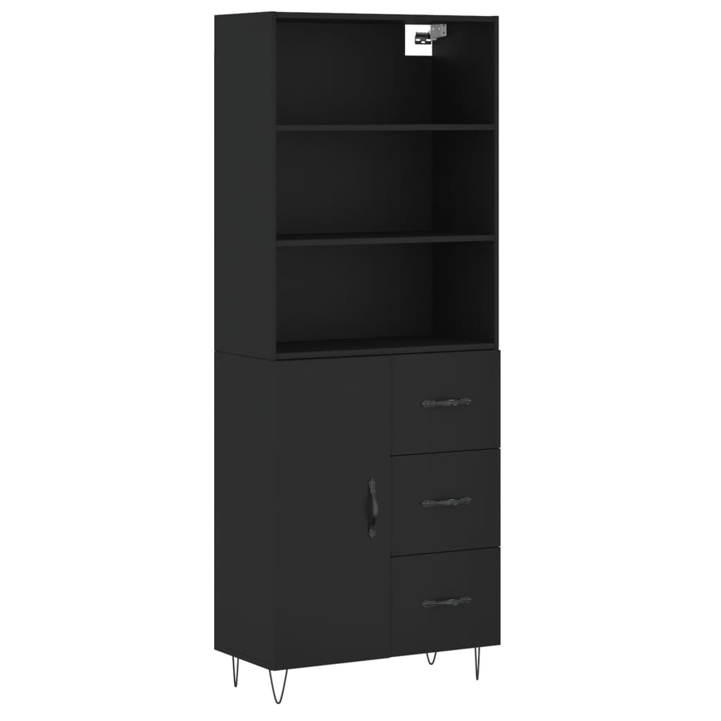 vidaXL Skříň highboard černá 69,5 x 34 x 180 cm kompozitní dřevo