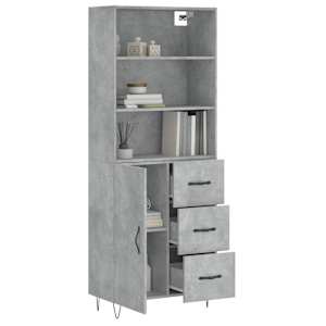 Skříň highboard betonově šedá 69,5x34x180 cm kompozitní dřevo - obrázek 3