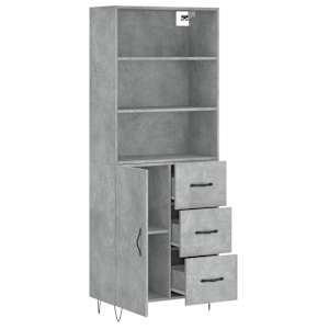 Skříň highboard betonově šedá 69,5x34x180 cm kompozitní dřevo - obrázek 4