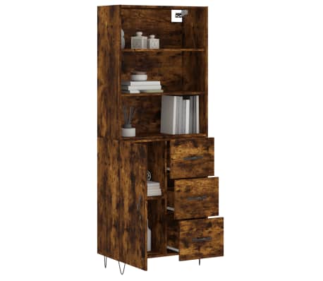 vidaXL Highboard Räuchereiche 69,5x34x180 cm Holzwerkstoff