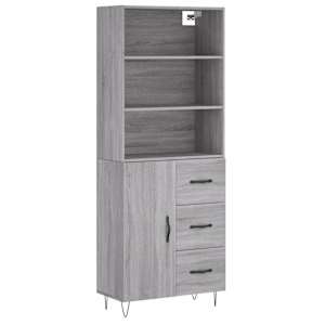 Skříň highboard šedá sonoma 69,5 x 34 x 180 cm kompozitní dřevo - obrázek 2