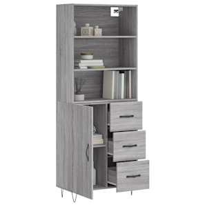 Skříň highboard šedá sonoma 69,5 x 34 x 180 cm kompozitní dřevo - obrázek 3