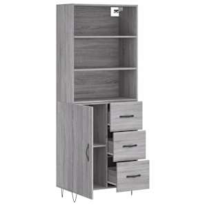 Skříň highboard šedá sonoma 69,5 x 34 x 180 cm kompozitní dřevo - obrázek 4
