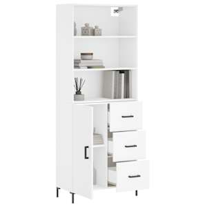 Skříň highboard bílá 69,5 x 34 x 180 cm kompozitní dřevo - obrázek 3