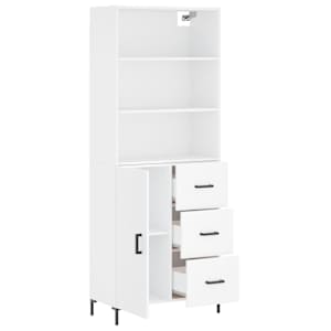 Skříň highboard bílá 69,5 x 34 x 180 cm kompozitní dřevo - obrázek 4