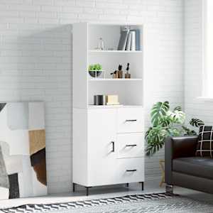Skříň highboard bílá 69,5 x 34 x 180 cm kompozitní dřevo