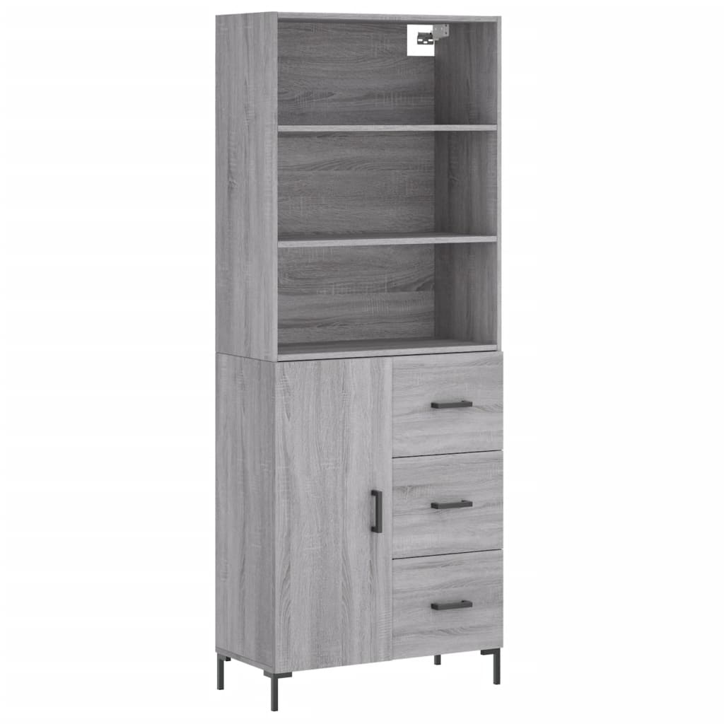 vidaXL Skříň highboard šedá sonoma 69,5 x 34 x 180 cm kompozitní dřevo