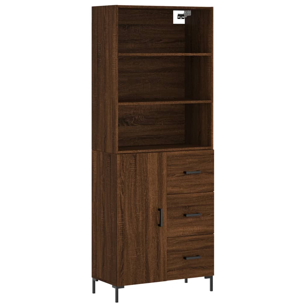 vidaXL Skříň highboard hnědý dub 69,5 x 34 x 180 cm kompozitní dřevo